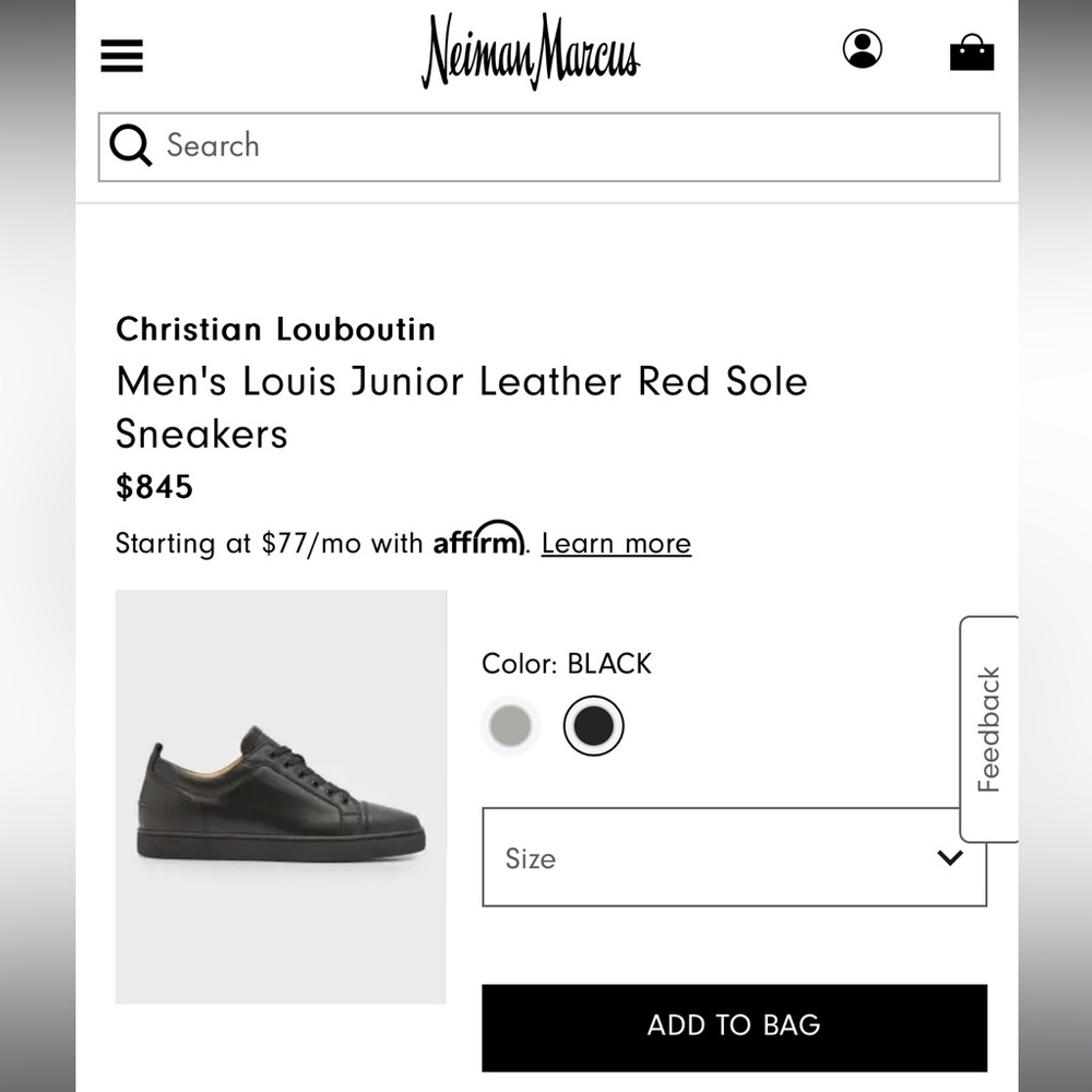 AUTHENTIC
Men's Christian Louboutin Louis Junior Flat